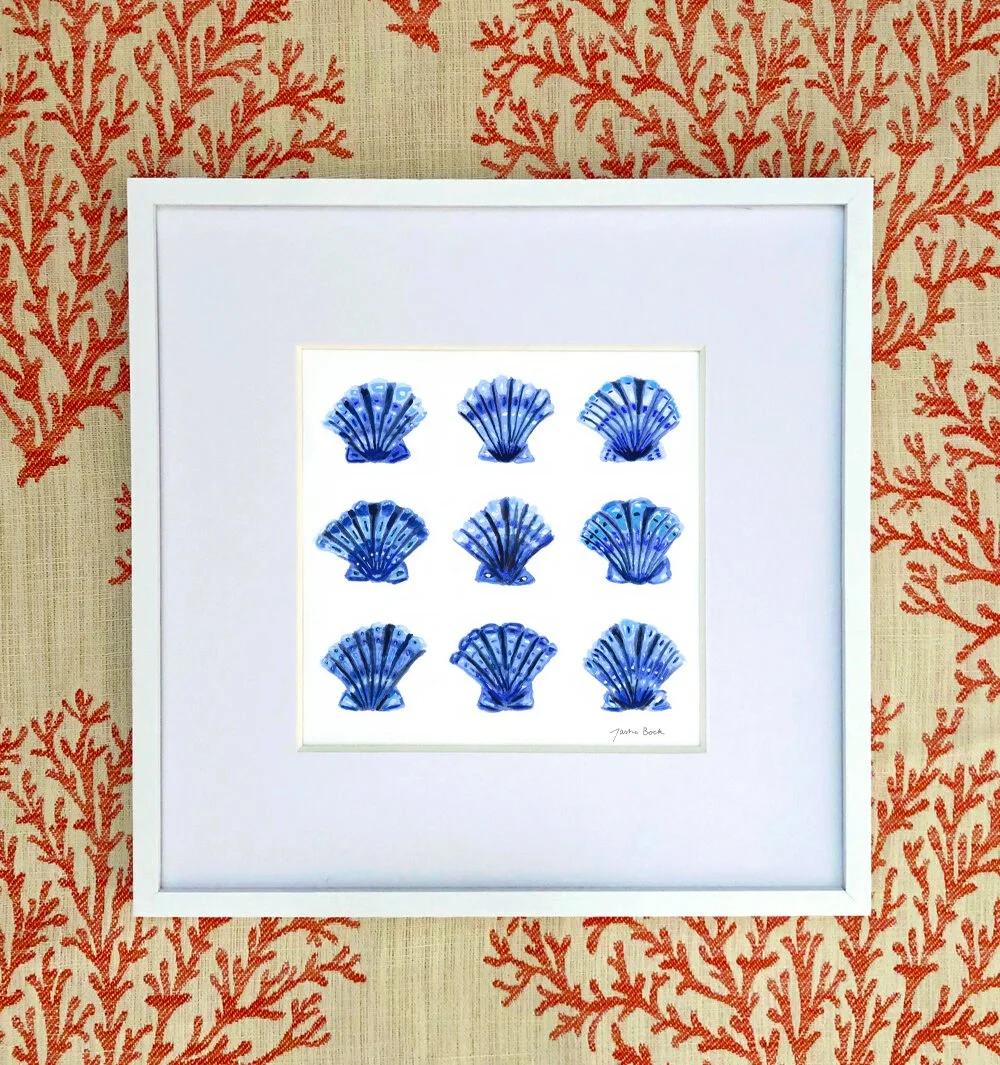 Blue and White Seashell Print — Tasha Bock